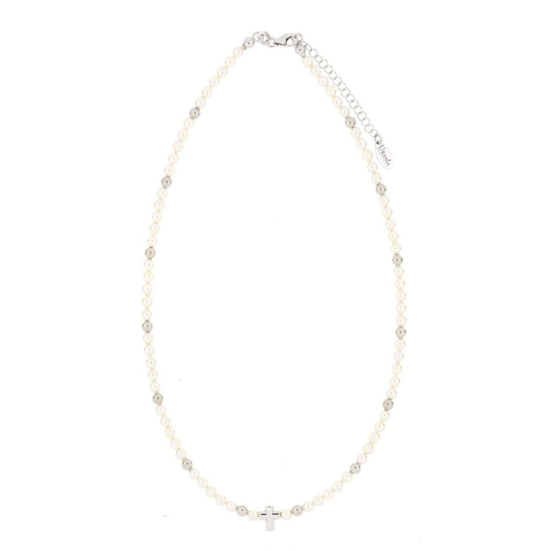 COLLANA CM 40+4 PERLA MM 4 IN ARGENTO 925