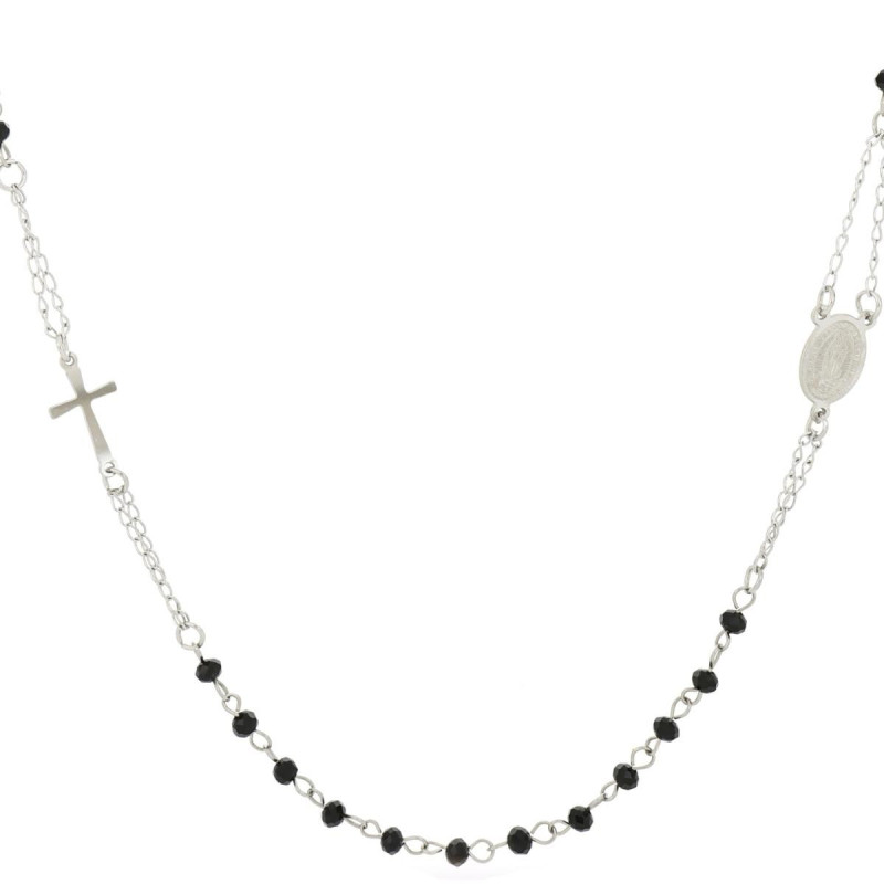 COLLANA ROSARIO CON CATENA 47+4 IN ACCIAIO