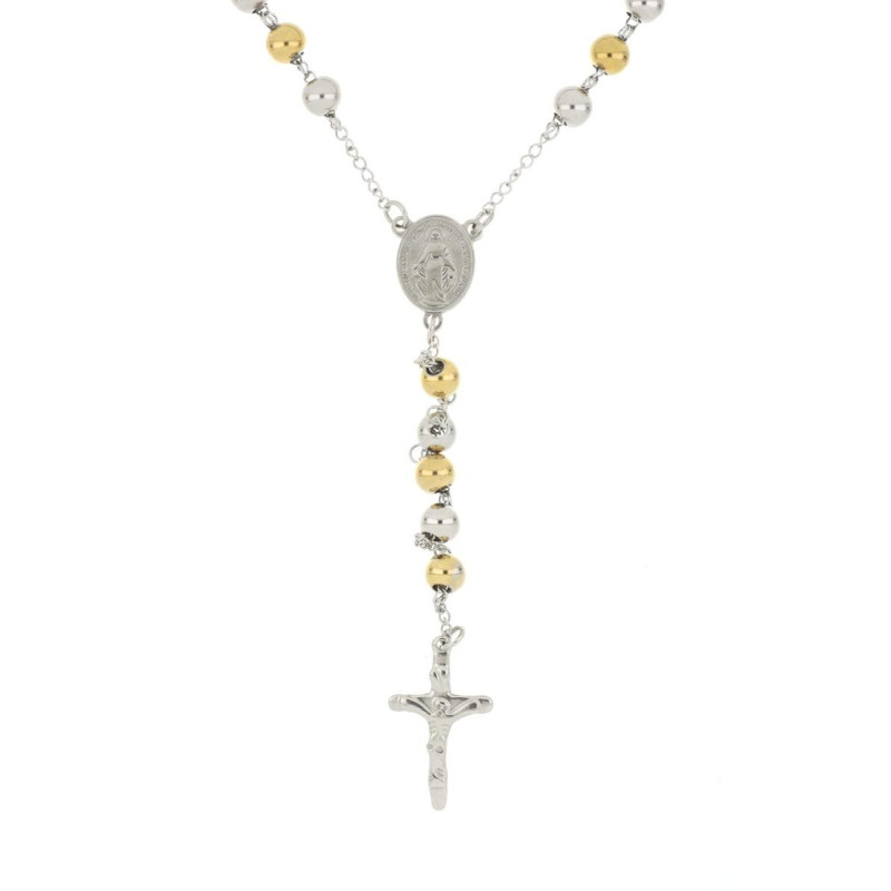 COLLANA ROSARIO MM 8 IN ACCIAIO