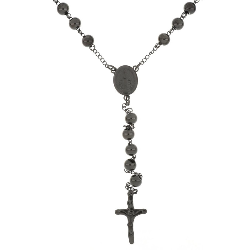 COLLANA ROSARIO MM 8 IN ACCIAIO