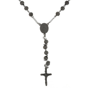 COLLANA ROSARIO MM 8 IN ACCIAIO