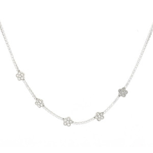 COLLANA CM 38+5 VALENCIA FIORE MM 8 IN ACCIAIO