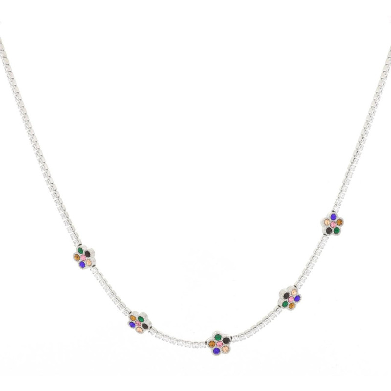 COLLANA CM 38+5 VALENCIA FIORE MM 8 IN ACCIAIO