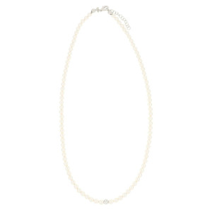 COLLANA CM 41+3 PERLA SWAROVSKI 4 MM E ARGENTO 925