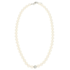 COLLANA CM 43+3 PERLA SWAROVSKI 8 MM E ARGENTO 925