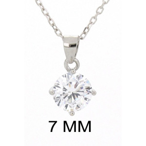 PENDENTE CON CATENA PUNTI LUCE TONDO IN ARGENTO 925