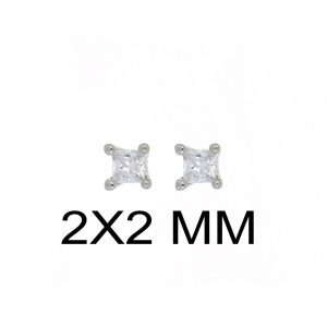 ORECCHINI PUNTI LUCE 2X2 QUADRATO IN ARGENTO 925