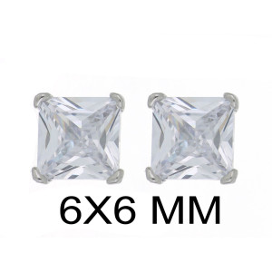 ORECCHINI PUNTI LUCE 6X6 QUADRATO IN ARGENTO 925