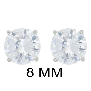 ORECCHINI PUNTI LUCE 8 MM TONDO IN ARGENTO 925