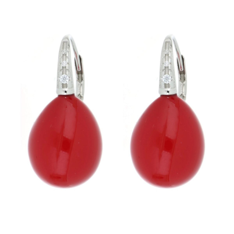 ORECCHINI MM 26 CORAL IN ARGENTO 925