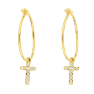 ORECCHINI MM 17 CROCI MM 10 IN ARGENTO 925