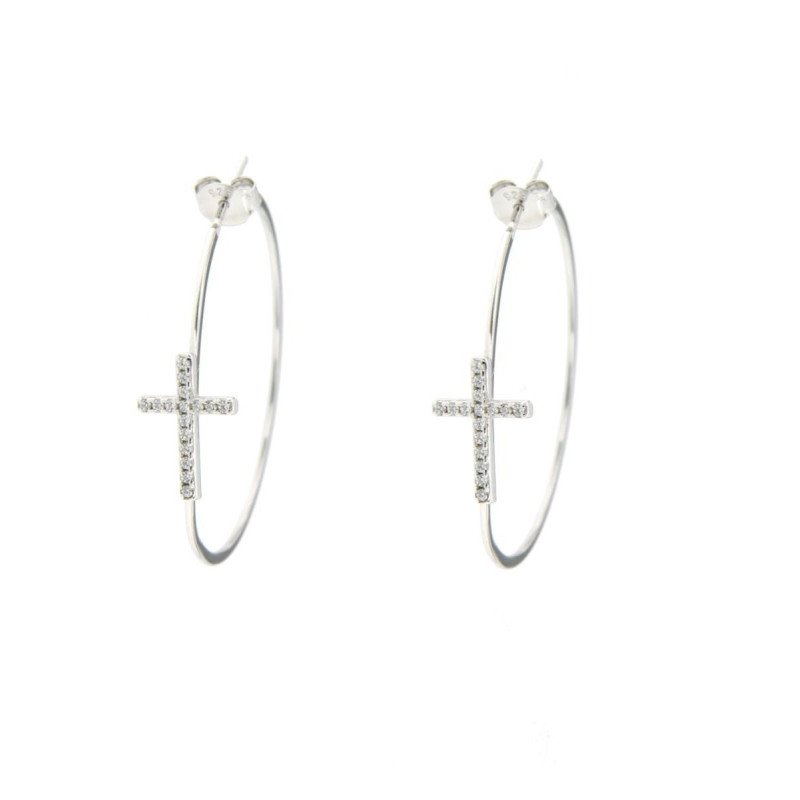 ORECCHINI MISTI IN ARGENTO 925 CROCE