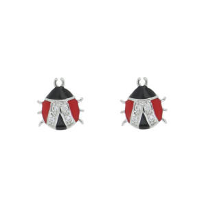 ORECCHINI MM 7 PORTAFORTUNA IN ARGENTO 925 COCCINELLA