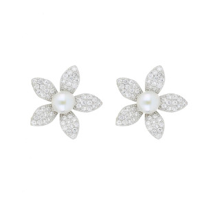 ORECCHINI MM 14 PERLA IN ARGENTO 925