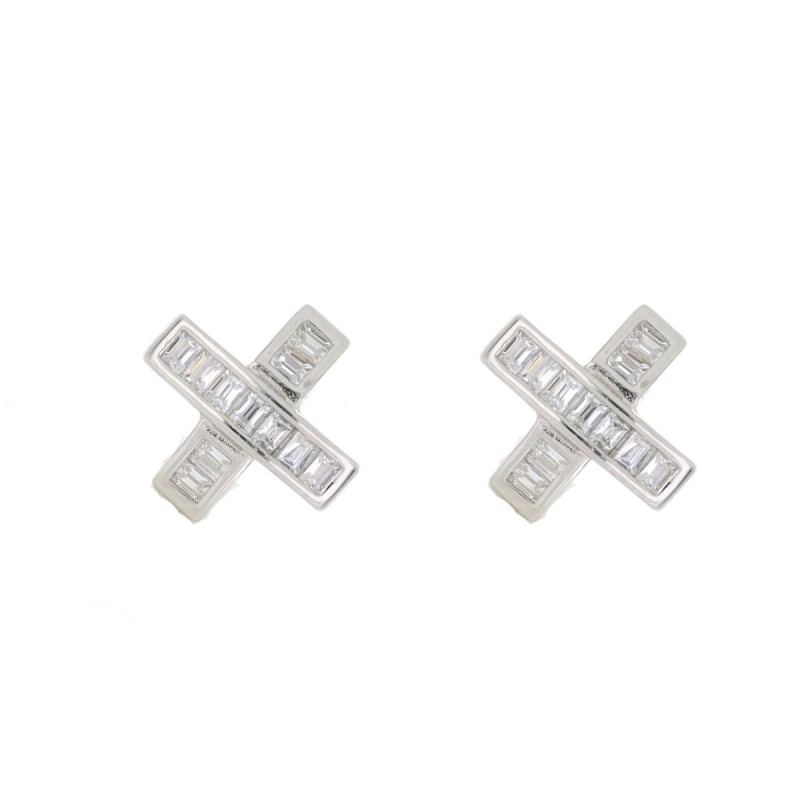 ORECCHINI MISTI MM 9 CROCE IN ARGENTO 925
