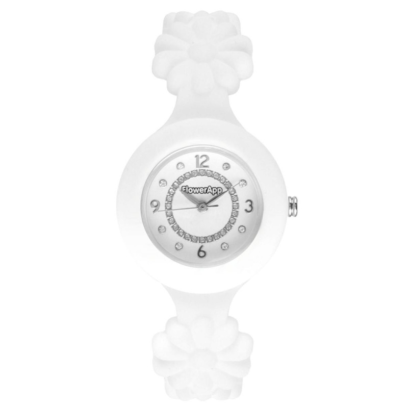 OROLOGIO FLOWERAPP IN SILICONE CON ZIRCONI BIANCO