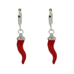 ORECCHINI B12mm CORNO IN ACCIAIO MM 23