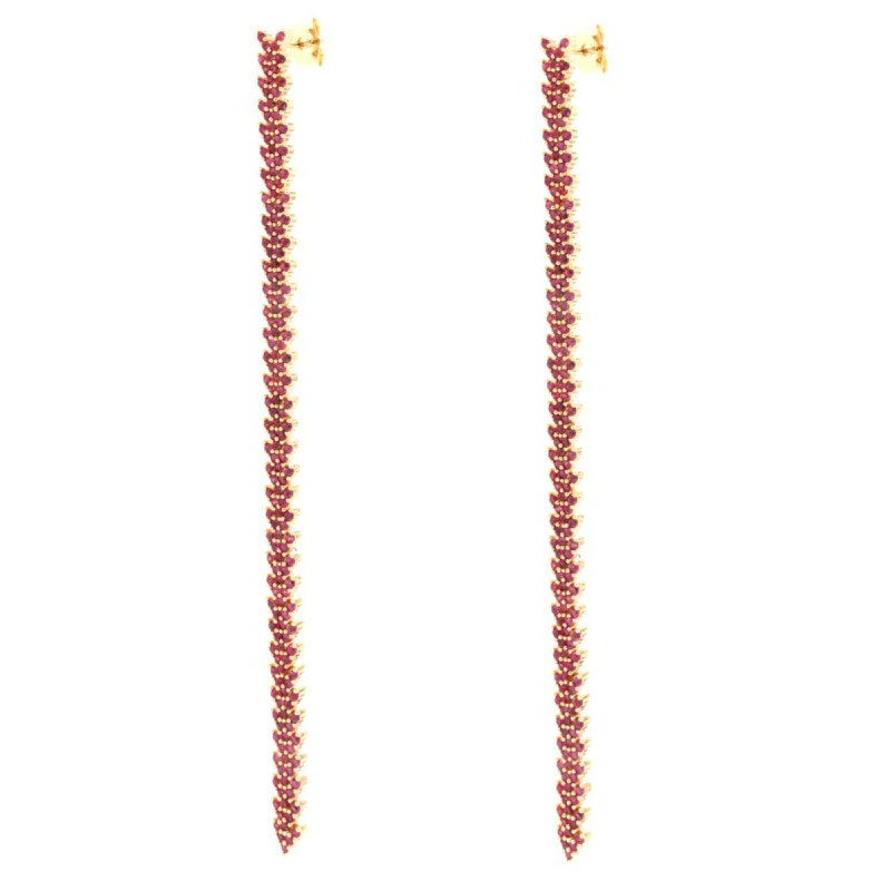 ORECCHINI DIANA BIJOUX IN OTTONE RUBINO