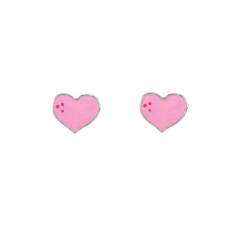 ORECCHINI BABY IN ARGENTO 925 CUORE ROSA 8x10 MM