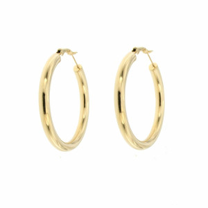 ORECCHINI CERCHIO IN ACCIAIO DORATO 50MM