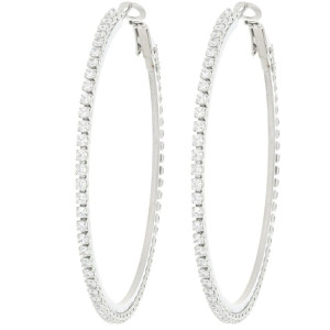 ORECCHINI CERCHIO ACCIAIO BIANCO 60MM