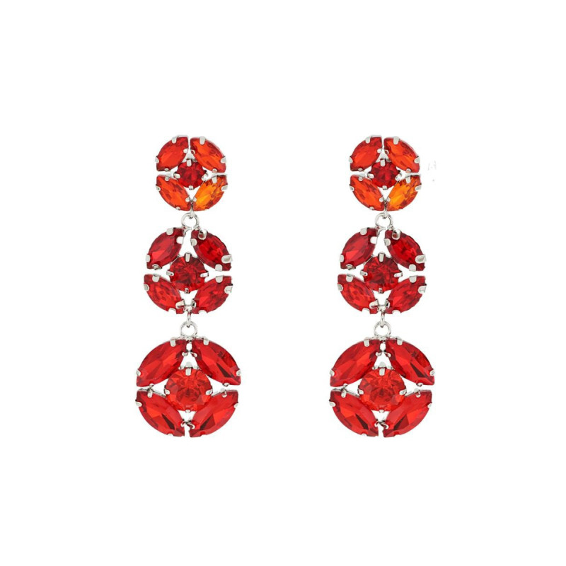 ORECCHINI GLAMOUR ROSSO IN OTTONE
