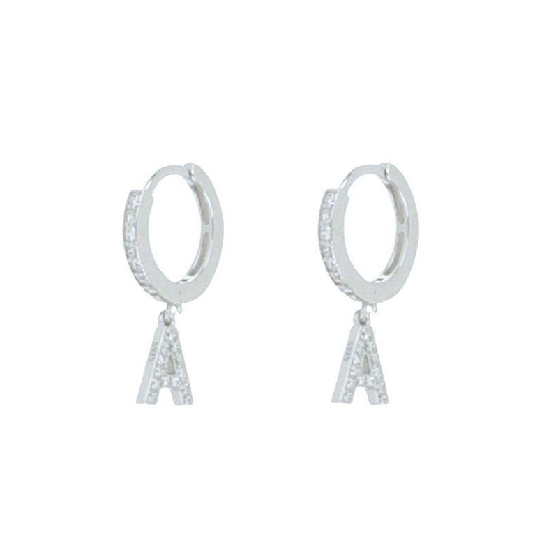 ORECCHINI LETTERA A IN ARGENTO 925