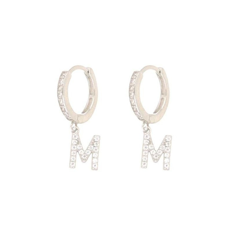 ORECCHINI LETTERA M IN ARGENTO 925