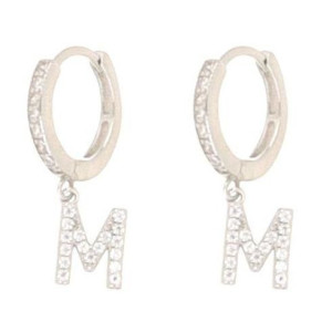 ORECCHINI LETTERA M IN ARGENTO 925