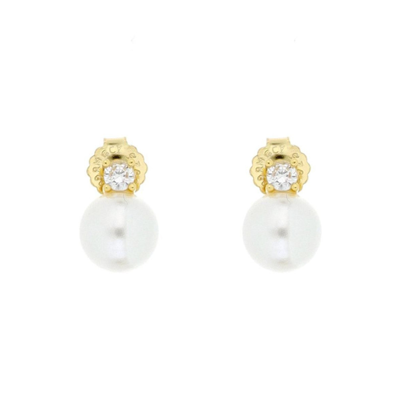 ORECCHINI MM 8 PERLA IN ARGENTO 925