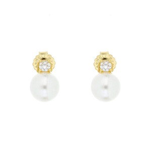 ORECCHINI MM 8 PERLA IN ARGENTO 925