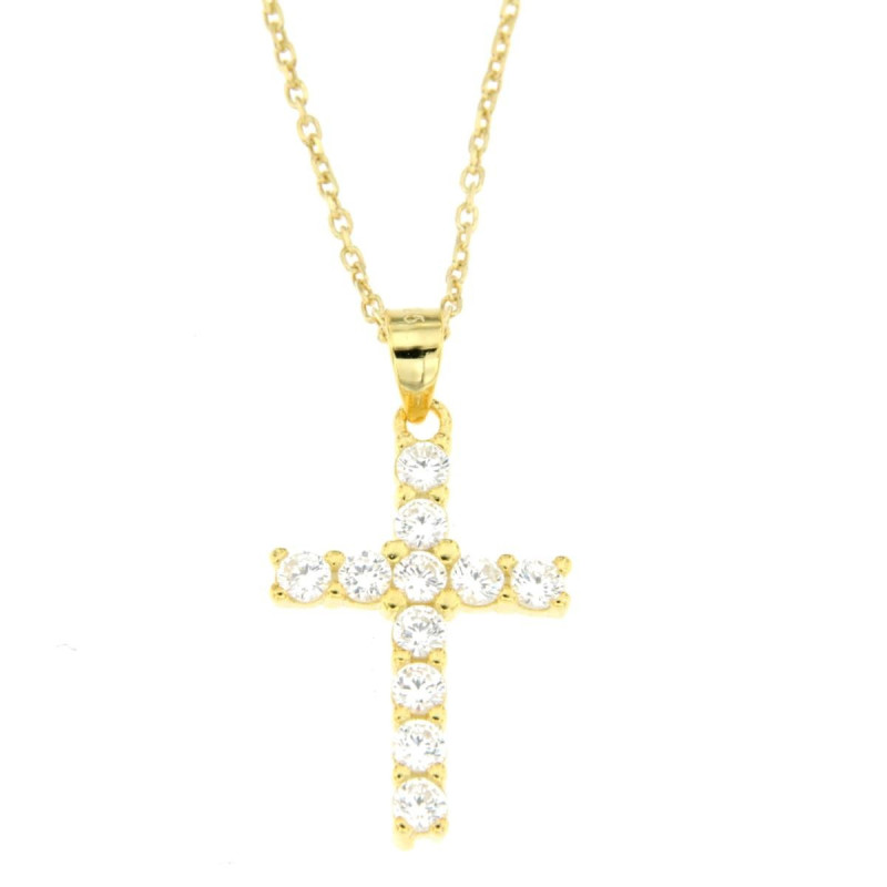 PENDENTE CROCE IN ARGENTO 925 DORATO