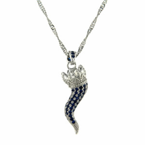 PENDENTE PORTAFORTUNA CORNO IN ARGENTO 925