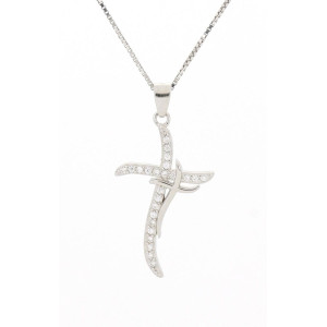 PENDENTE MM 24 CROCE IN ARGENTO 925
