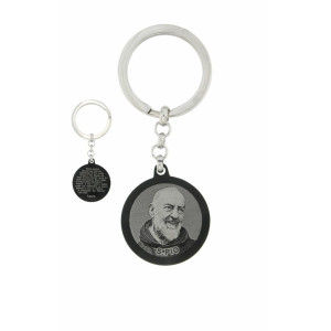 PORTACHIAVI IN ACCIAIO CON PADRE PIO