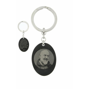 PORTACHIAVI IN ACCIAIO CON PADRE PIO
