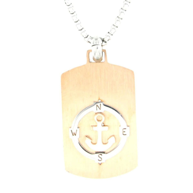 PENDENTE UOMO IN ACCIAIO CON ANCORA