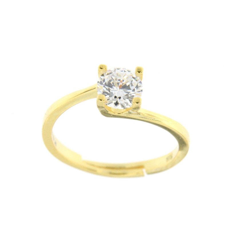 ANELLO PUNTI LUCE IN ARGENTO 925 DORATO 7MM