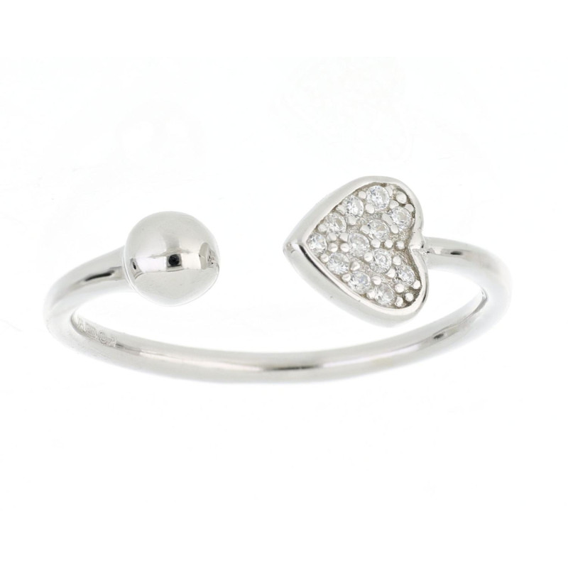 ANELLO MISTI CON CUORE MM 6 IN ARGENTO 925