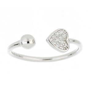 ANELLO MISTI CON CUORE MM 6 IN ARGENTO 925