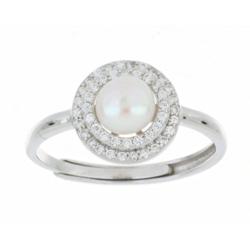 ANELLO MM 10 E PERLA MM 6 IN ARGENTO 925