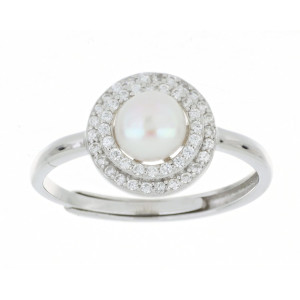 ANELLO MM 10 E PERLA MM 6 IN ARGENTO 925