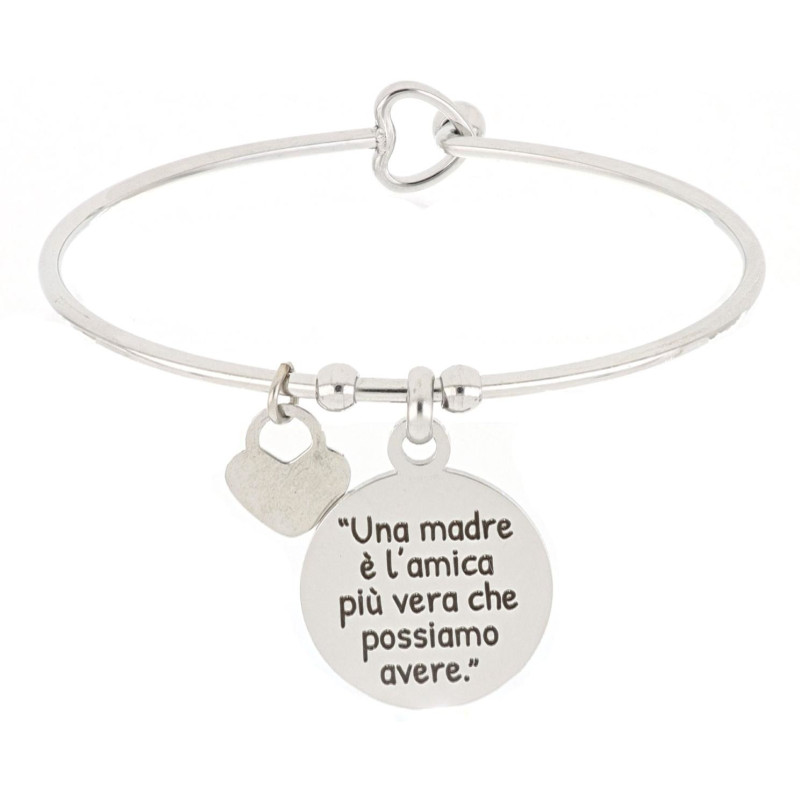 BRACCIALE "PENSIERO" IN ACCIAIO "UNA MAMMA E' L'AMICA PIU' VERA"