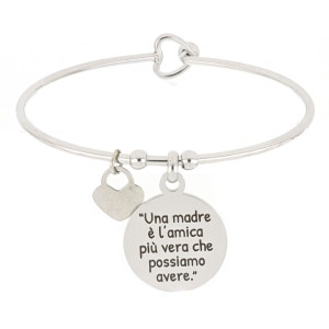 BRACCIALE "PENSIERO" IN ACCIAIO "UNA MAMMA E' L'AMICA PIU' VERA"