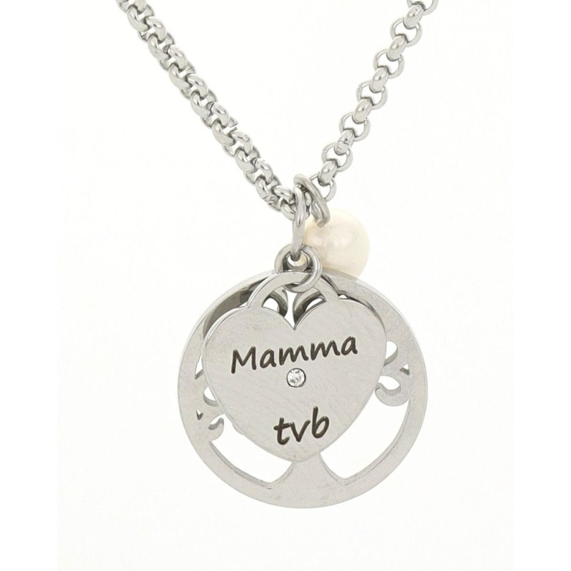 COLLANA IN ACCIAIO "MAMMA TVB"