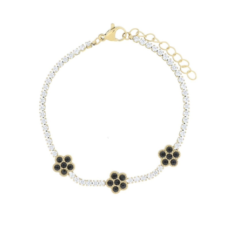 BRACCIALE CM 16+3 VALENCIA FIORE MM 8 IN ACCIAIO