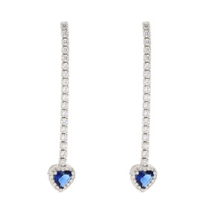 ORECCHINI CUPIDO MM 40 CON CUORE MM 8 IN ARGENTO 925