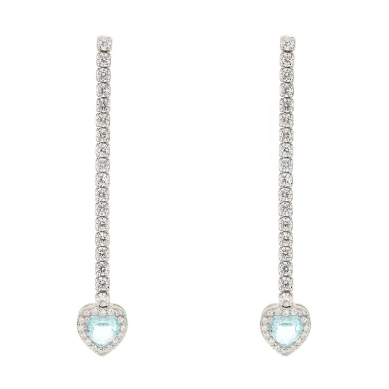 ORECCHINI CUPIDO MM 40 CON CUORE MM 8 IN ARGENTO 925