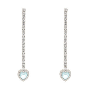 ORECCHINI CUPIDO MM 40 CON CUORE MM 8 IN ARGENTO 925