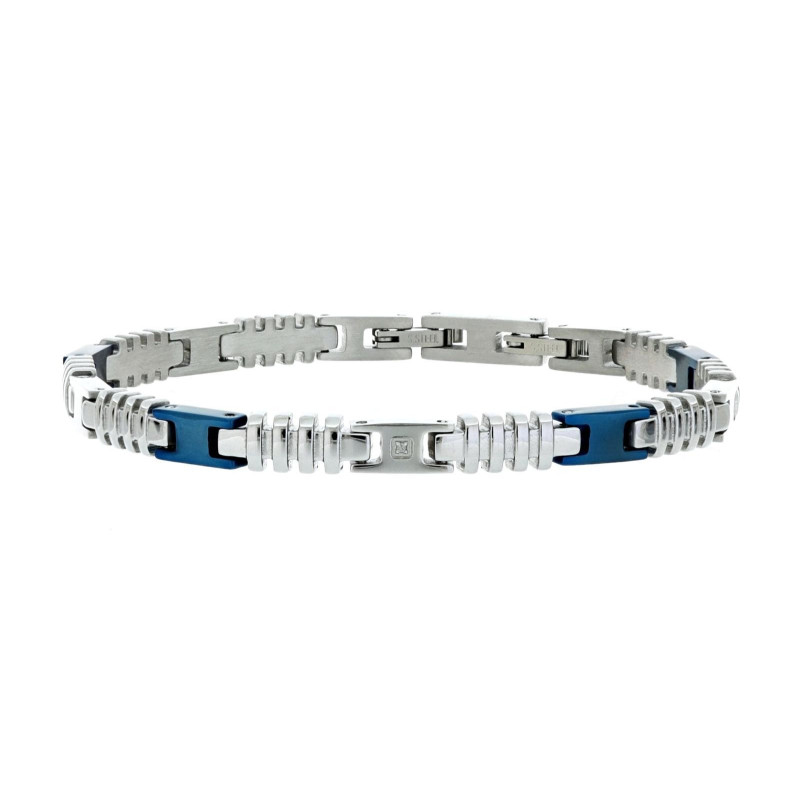 BRAC.IN ACCIAIO CM 18+3 CON 1 DIAMANTE BIANCO I/SI 1MM CT 0,008